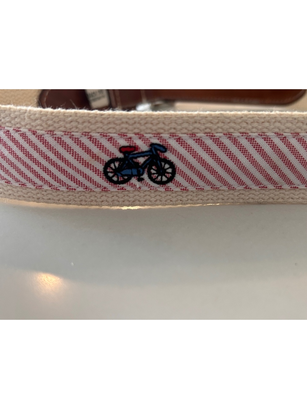 Jack Spade New York Canvas and Leather Belt with Bicycle Embroidery